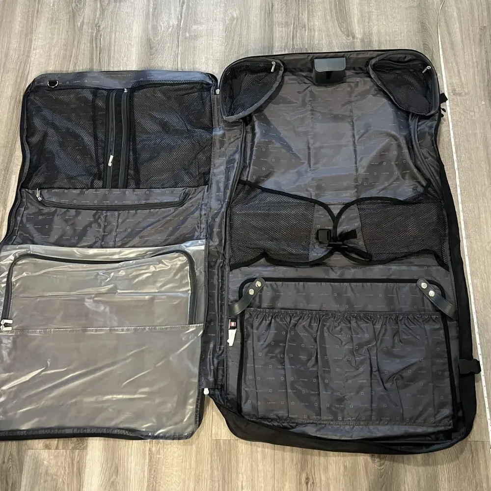 Delsey Folding Travel Garment Bag Black Suit Dress Cover Carry On Organizer